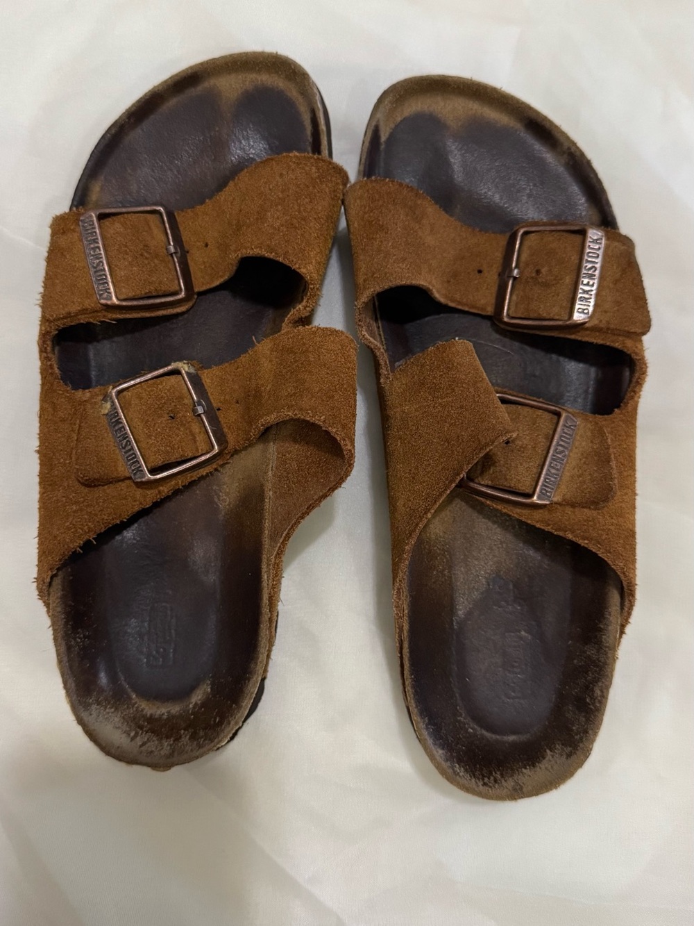 Birkenstock  Brown Suede Two-strap Buckle Sandals
